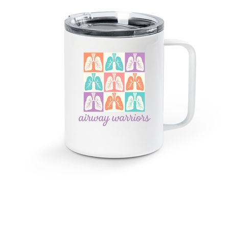 Airway Warriors, a White Stainless Steel Travel Mug