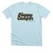 HAPPY CAMPER, a Heather Ice Blue Premium Unisex Tee