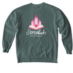Storybook Entertainment Plain Logo, a Blue Spruce Comfort Colors Crewneck Sweatshirt (back-view)