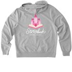 Storybook Entertainment Plain Logo, a Granite Grey Heather Allmade Organic French Terry Zip Up Hoodie (back-view)