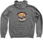 East Bay Pugs Logo, a Deep Heather Zip Up Hoodie (back-view)