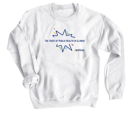 The Voice of Public Health, a White Crewneck Sweatshirt