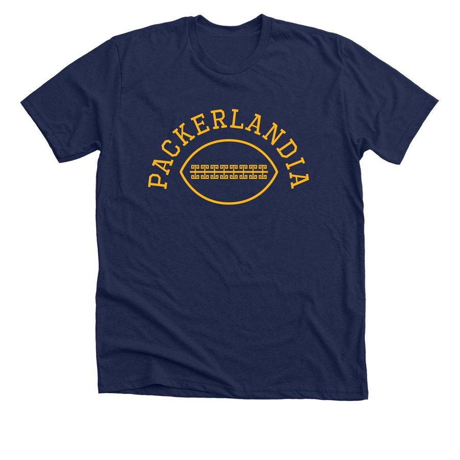 Bah?a Verde Packerlandia Football Gold, a Solid Navy Blend Premium Unisex Tee