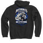 Anthony's Garage After Hours Hoodie, a Black Pullover Hoodie (back-view)