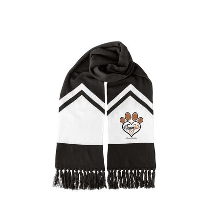 Show your Tito Team Spirit!, a Black/ White Two-Tone Gameday Scarf
