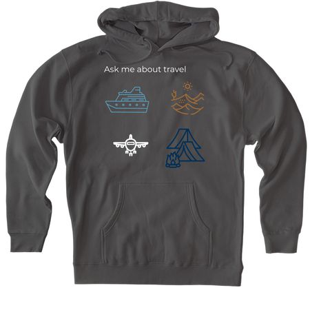 Unlearn and Eat travel&nbsp;, a Charcoal Heavyweight Pullover Hoodie