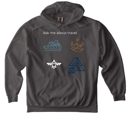 Unlearn and Eat travel&nbsp;, a Pepper Comfort Colors Pullover Hoodie