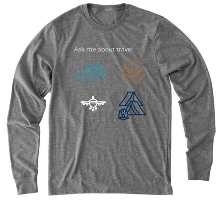 Unlearn and Eat travel&nbsp;, a Aluminum Grey Allmade Eco Triblend Long Sleeve Tee