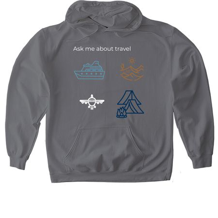 Unlearn and Eat travel&nbsp;, a Charcoal Gildan Softstyle Pullover Hoodie