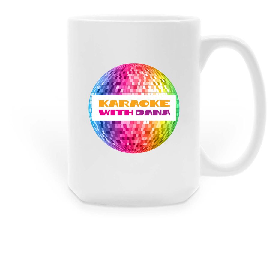 KWD Disco Ball Mug, a White Large Coffee Mug