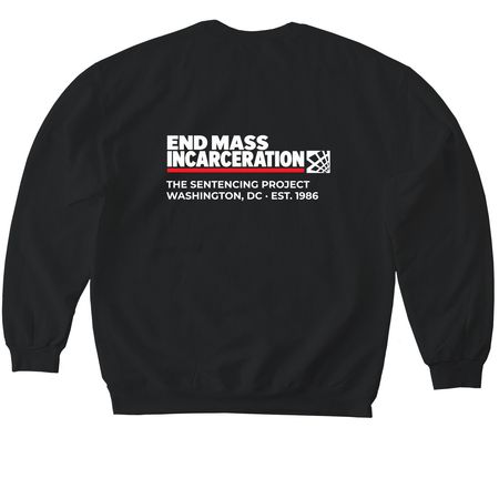 End Mass Incarceration, a Black Softstyle Crewneck Sweatshirt
