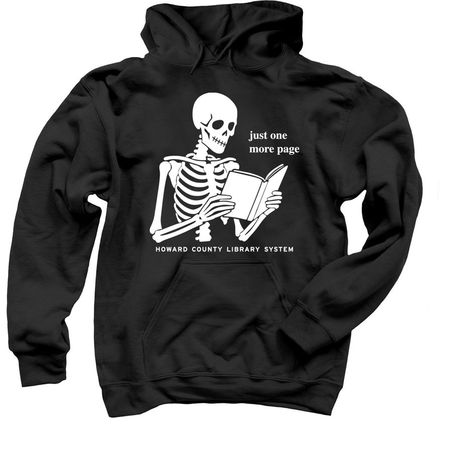 Just One More Page Sweater, a Black Pullover Hoodie