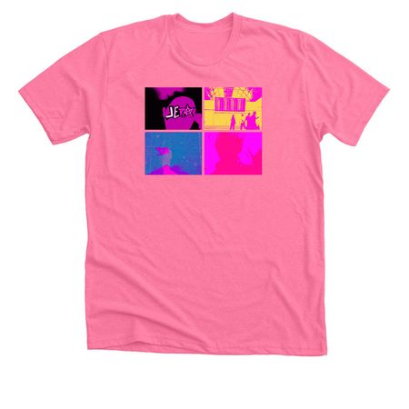 Jera Logo 4 Box Primary Tee 2, a Neon Pink Premium Unisex Tee