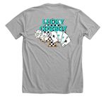 Lucky cowboy&nbsp;, a Athletic Heather Premium Unisex Tee (back-view)