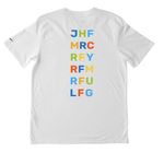 Marathon Run Club Tee By Peter Hermann, a White Nike Dri-FIT Jersey Blend Performance Tee (back-view)