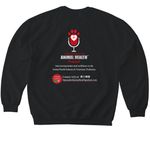 The People of Animal Health Podcast Apparel, a Black Softstyle Crewneck Sweatshirt (back-view)