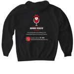The People of Animal Health Podcast Apparel, a Black Gildan Softstyle Pullover Hoodie (back-view)