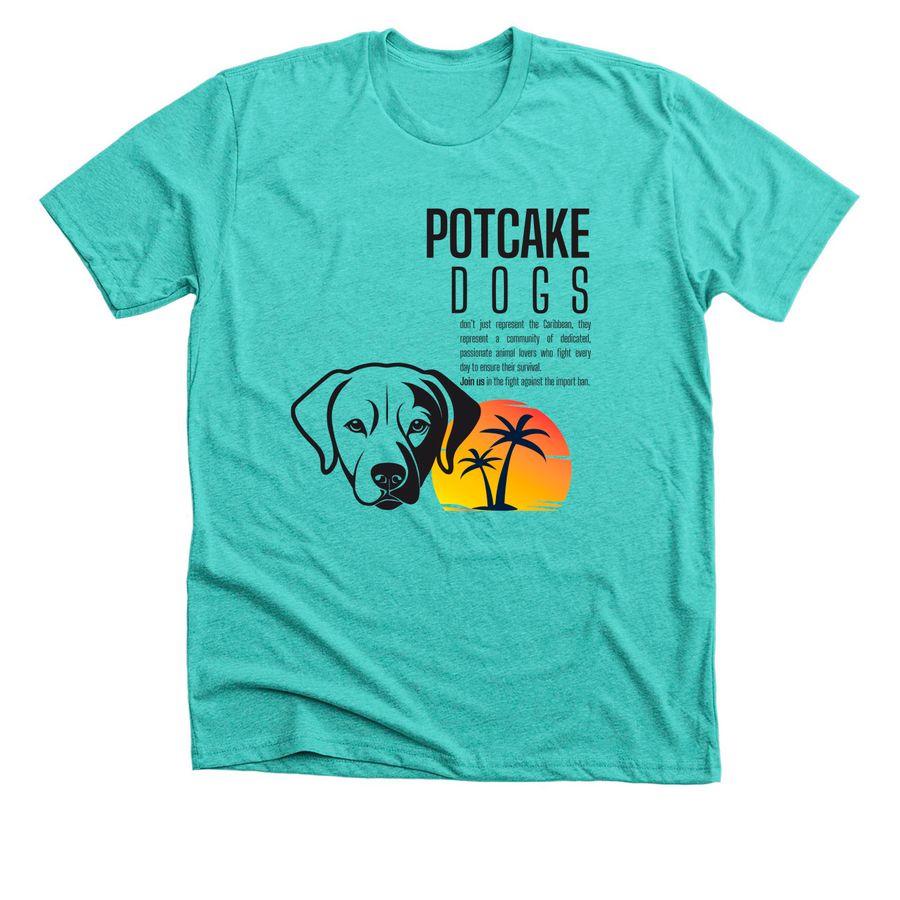 Protect Potcake Dogs, a Heather Sea Green Premium Unisex Tee