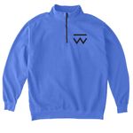 Girls with Guns, Have More Fun ?&nbsp;, a Flo Blue Comfort Colors Quarter Zip Pullover (back-view)