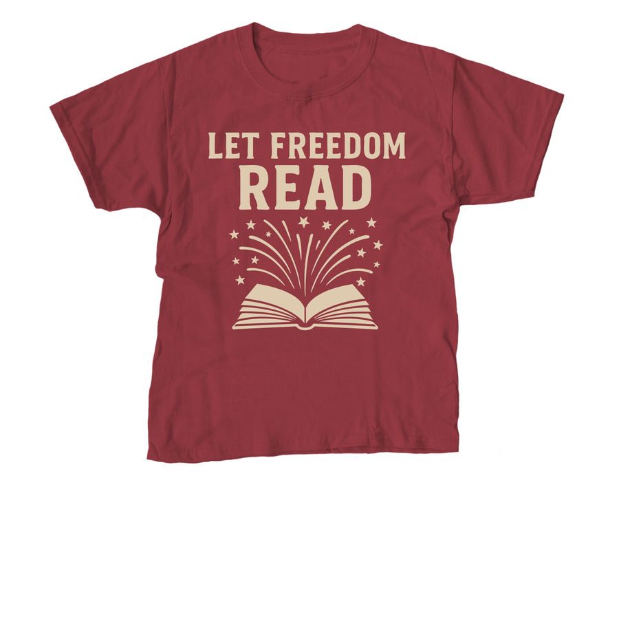Let Freedom Read, a Cardinal Red Youth Unisex Tee