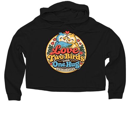 Love Two Birds | Two Cuties One Game, a Black Women?s Lightweight Cropped Hoodie