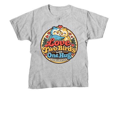 Love Two Birds | Two Cuties One Game, a Sport Grey Youth Unisex Tee