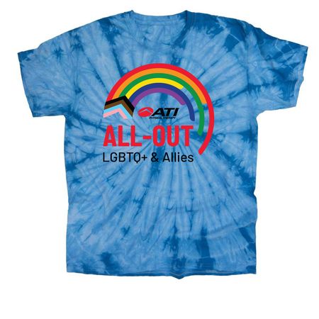 ATI ALL-OUT ERG, a Baby Blue Classic Tie Dye Tee