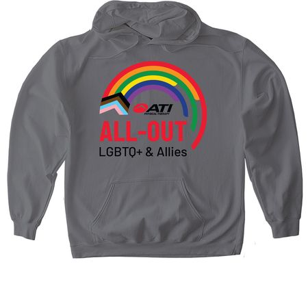 ATI ALL-OUT ERG, a Charcoal Gildan Softstyle Pullover Hoodie