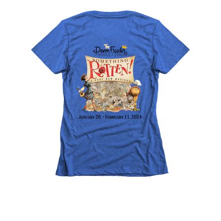 SOMETHING ROTTEN, a Royal Women's Slim Fit Tee (back-view)