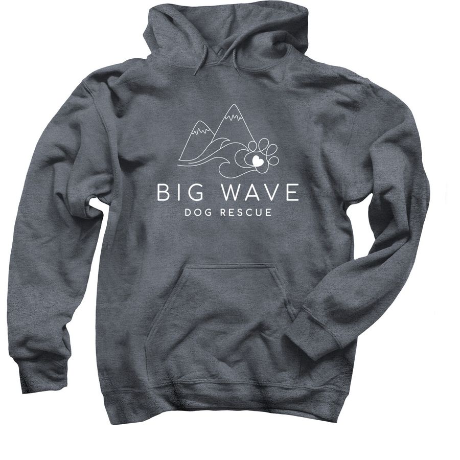 Big Wave Dog Rescue Logo&nbsp;, a Dark Heather Pullover Hoodie