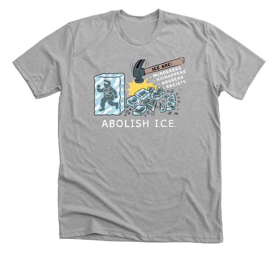 ICE are Abusers, a Athletic Heather Premium Unisex Tee
