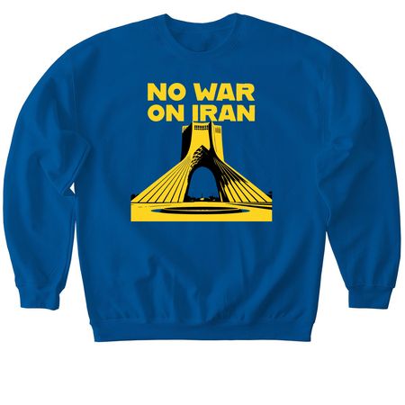 NO WAR ON IRAN - AZADI, a Royal Softstyle Crewneck Sweatshirt