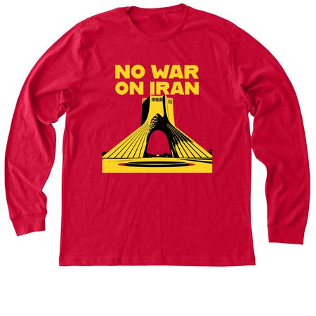 NO WAR ON IRAN - AZADI, a Heather Red Premium Long Sleeve Tee