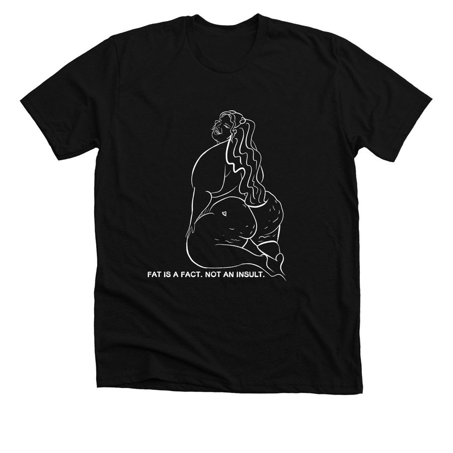 FAT IS A FACT. NOT AN INSULT., a Solid Black Blend Premium Unisex Tee