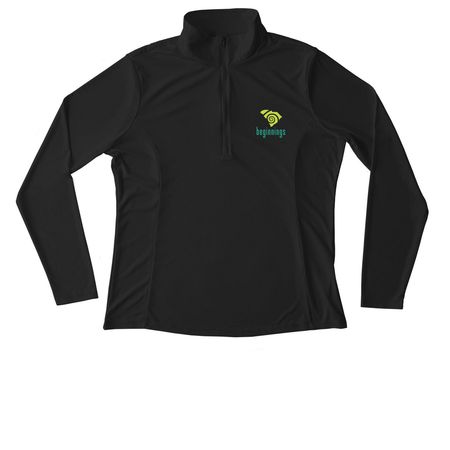 BSC Logo: Polo and Quarter Zip, a Black Women's Performance Quarter Zip Pullover