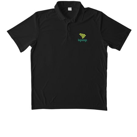 BSC Logo: Polo and Quarter Zip, a Black Unisex Performance Polo