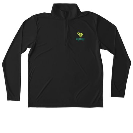 BSC Logo: Polo and Quarter Zip, a Black Unisex Performance Quarter Zip Pullover