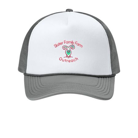 Slater Family Farm Outreach, a White/ Deep Smoke Printed Foam Trucker Hat