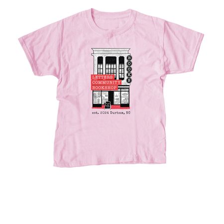 Letters Storefront Tee, a Light Pink Youth Unisex Tee