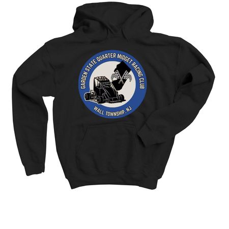 Blue Logo, a Black Youth Pullover Hoodie