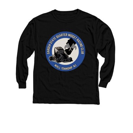 Blue Logo, a Black Youth Long Sleeve Tee