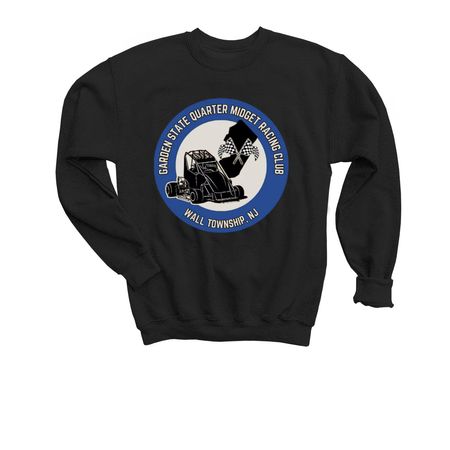 Blue Logo, a Black Youth Crewneck Sweatshirt