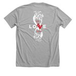 Love God Love People, a Athletic Heather Premium Unisex Tee (back-view)