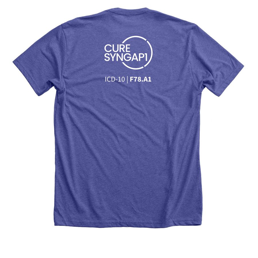 I love a Syngap Warrior, a Heather Lapis Premium Unisex Tee (back-view)