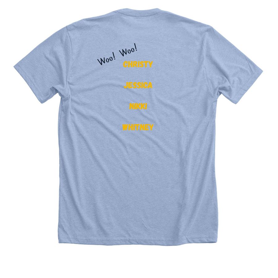 Jane's Brain Train, a Heather Baby Blue Premium Unisex Tee (back-view)