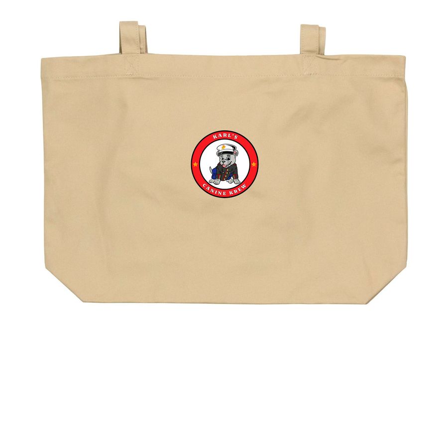 Karl's Canine Krew Logo Bag, a Oyster Large Organic Cotton Tote Bag