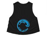 Lake BJJ Storefront, a Solid Black Blend Women?s Cropped Racerback Tank (back-view)