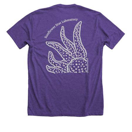 Sunflower Star Laboratory&nbsp;, a Heather Team Purple Premium Unisex Tee (back-view)