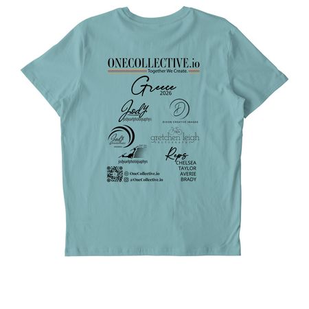 2026 Greece, a Teal Monstera Stanley/Stella Unisex Crafter Tee (back-view)