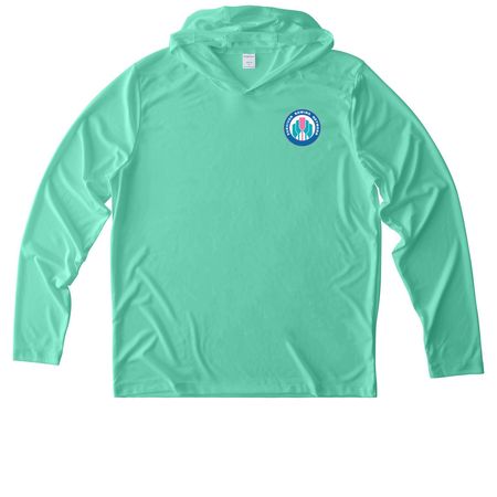 SRN2026 UV Performance Wear, a Bright Seafoam UV Performance Long Sleeve Hoodie